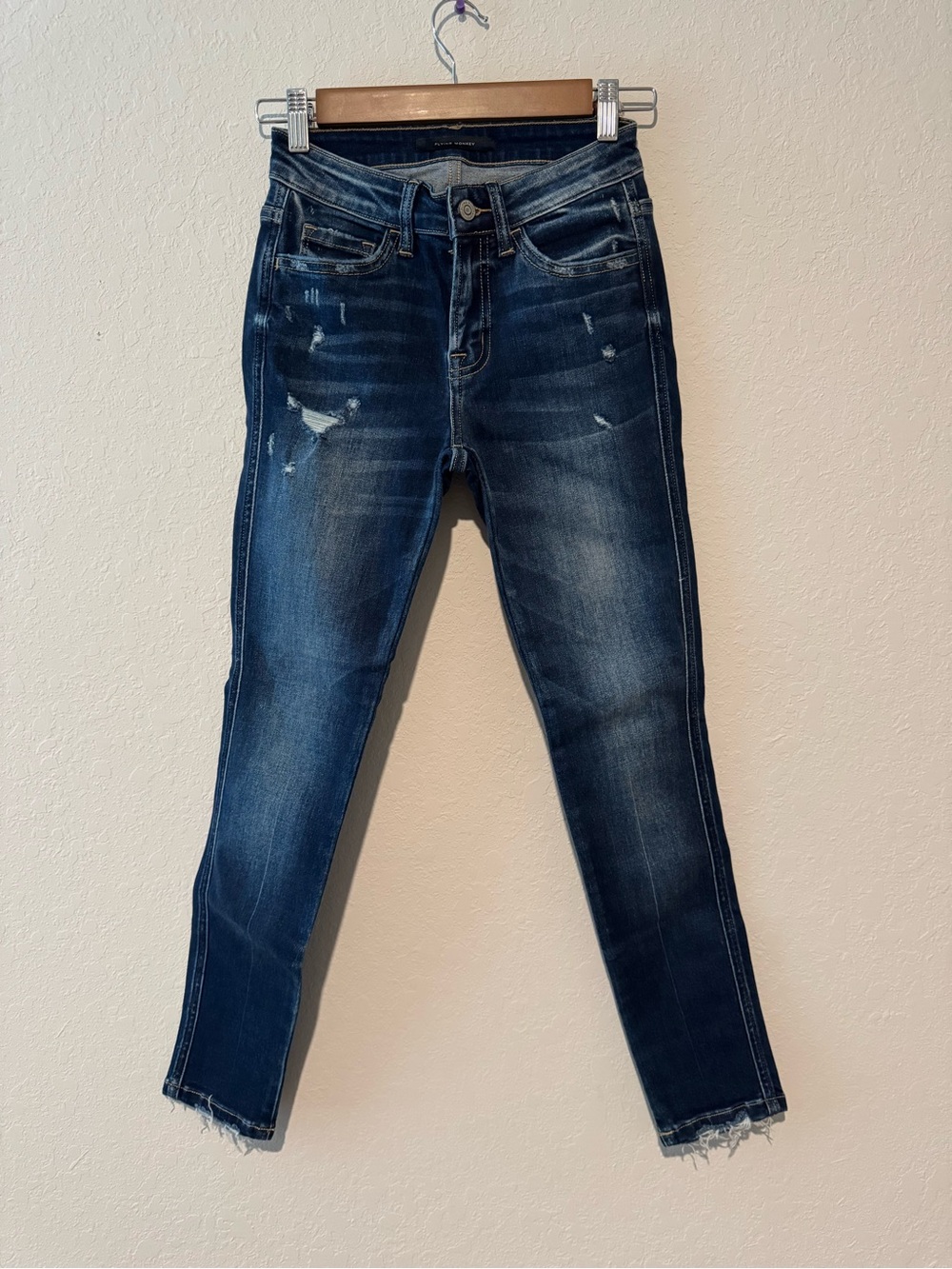 Flying Monkey Dark Blue Distressed Skinny Jeans